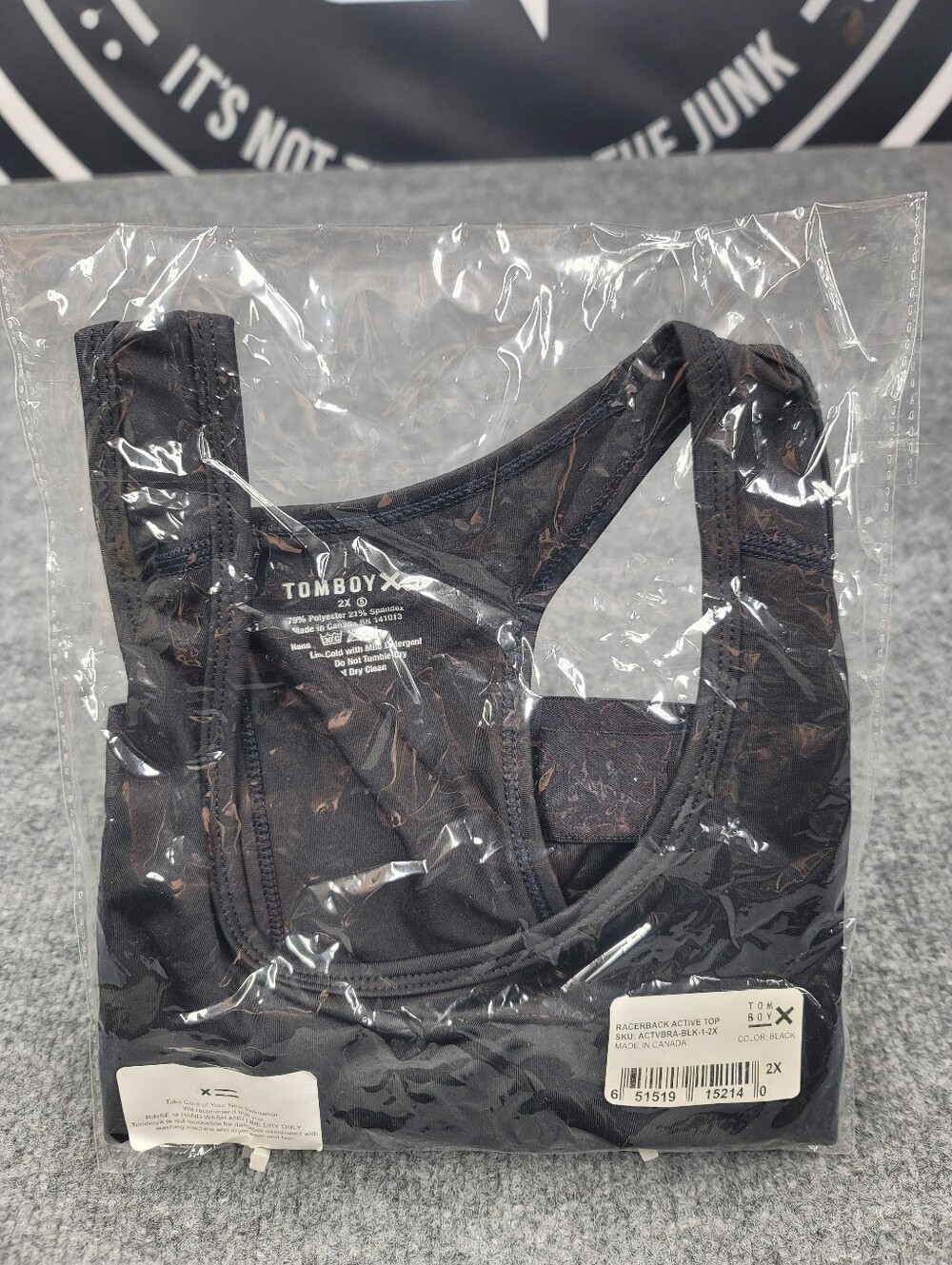 Tomboy X Racerback Active Top Womans Size 2X Black